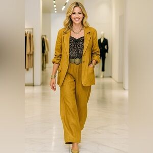 Elegant Mustard Women's Suit Set